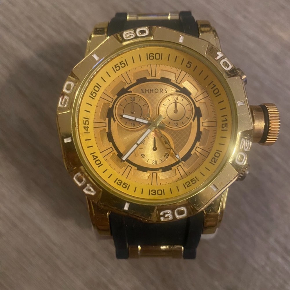 SHHORS Men's Watch Outdoor Sports Waterproof Quartz silicone band